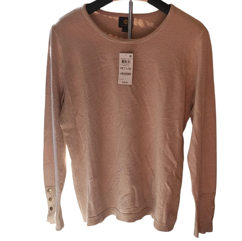 NWT JM Collection Gold speckled crewneck - Picture 1 of 5